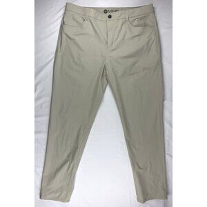 Vuori Pants Men 36 Beige Meta Straight Chino Trouser Stretch Zip Pocket V430